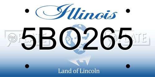 5BO265 Illinois License Plate