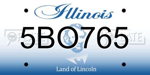 5BO765 Illinois License Plate