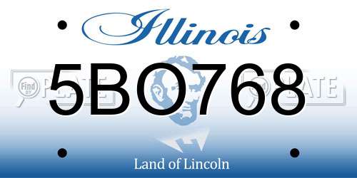 5BO768 Illinois License Plate