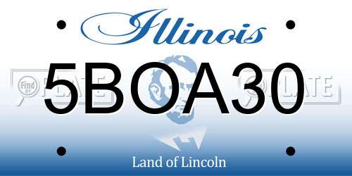5BOA30 Illinois License Plate