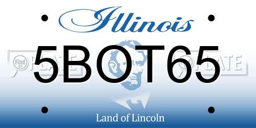 5BOT65 Illinois License Plate