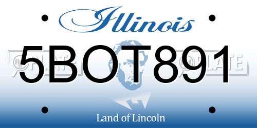 5BOT891 Illinois License Plate