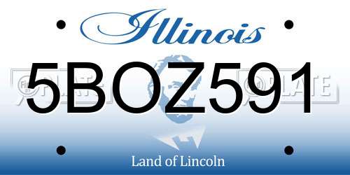 5BOZ591 Illinois License Plate