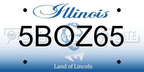 5BOZ65 Illinois License Plate