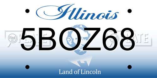 5BOZ68 Illinois License Plate