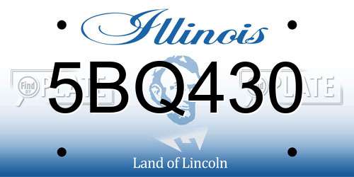 5BQ430 Illinois License Plate