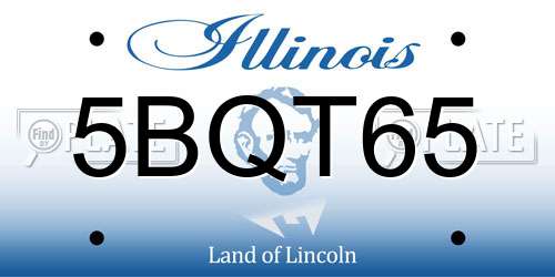 5BQT65 Illinois License Plate