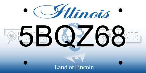 5BQZ68 Illinois License Plate