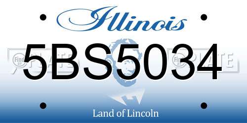5BS5034 Illinois License Plate
