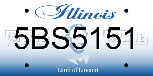 5BS5151 Illinois License Plate