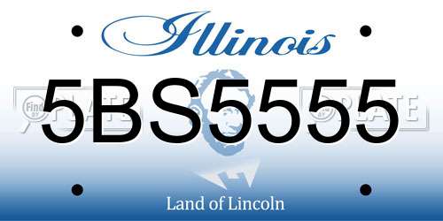 5BS5555 Illinois License Plate