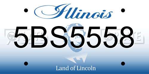 5BS5558 Illinois License Plate
