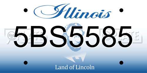 5BS5585 Illinois License Plate
