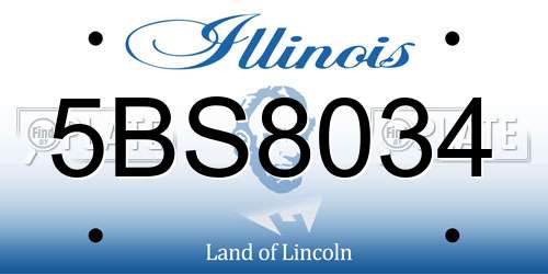 5BS8034 Illinois License Plate