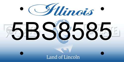 5BS8585 Illinois License Plate