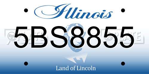 5BS8855 Illinois License Plate