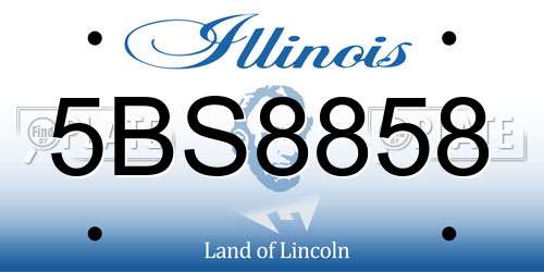 5BS8858 Illinois License Plate