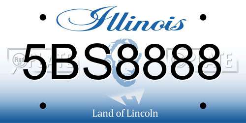 5BS8888 Illinois License Plate