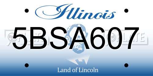 5BSA607 Illinois License Plate