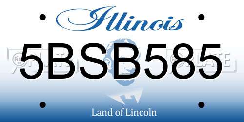 5BSB585 Illinois License Plate