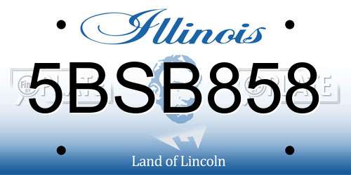 5BSB858 Illinois License Plate