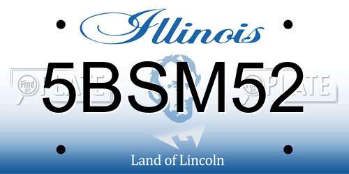 5BSM52 Illinois License Plate