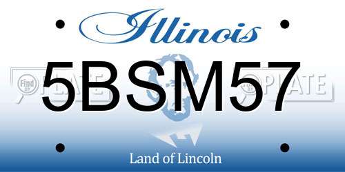5BSM57 Illinois License Plate