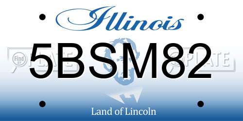 5BSM82 Illinois License Plate