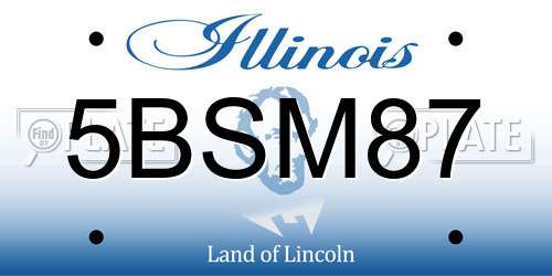 5BSM87 Illinois License Plate