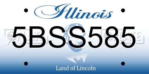 5BSS585 Illinois License Plate