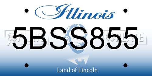 5BSS855 Illinois License Plate