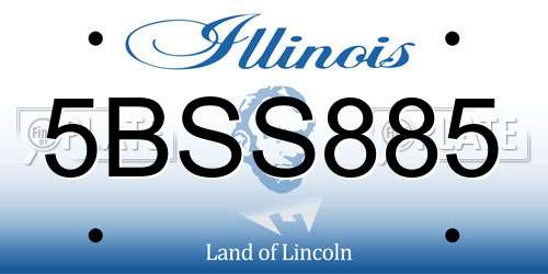 5BSS885 Illinois License Plate
