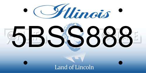 5BSS888 Illinois License Plate