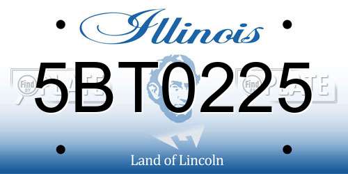 5BT0225 Illinois License Plate