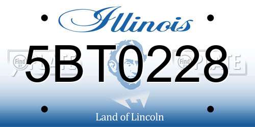 5BT0228 Illinois License Plate