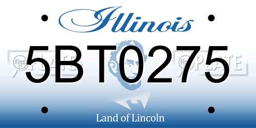 5BT0275 Illinois License Plate