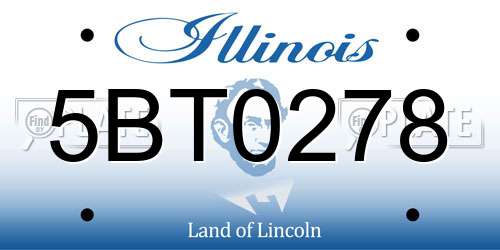 5BT0278 Illinois License Plate