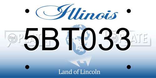5BT033 Illinois License Plate