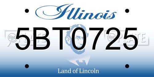 5BT0725 Illinois License Plate