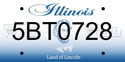 5BT0728 Illinois License Plate