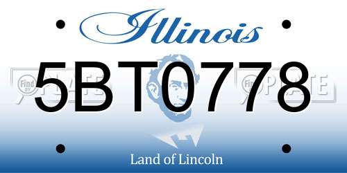 5BT0778 Illinois License Plate