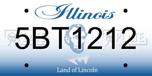 5BT1212 Illinois License Plate