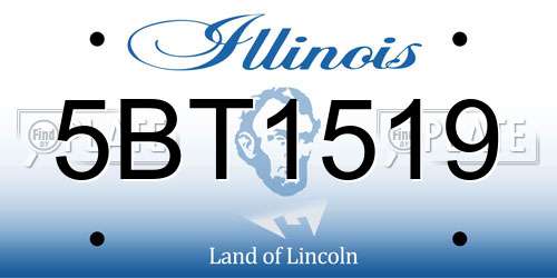 5BT1519 Illinois License Plate