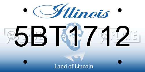 5BT1712 Illinois License Plate