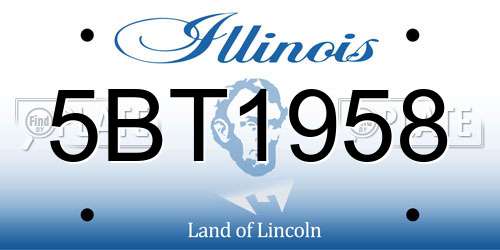 5BT1958 Illinois License Plate