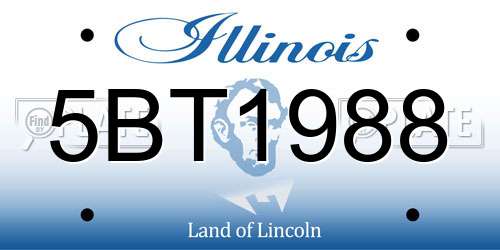 5BT1988 Illinois License Plate