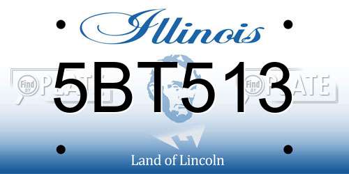 5BT513 Illinois License Plate