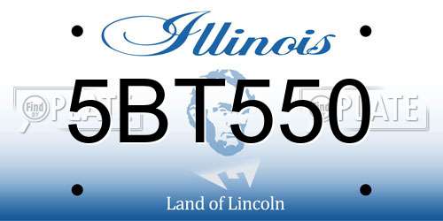 5BT550 Illinois License Plate