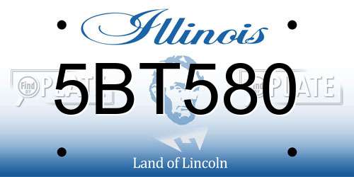 5BT580 Illinois License Plate
