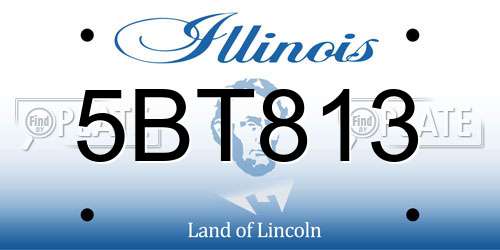 5BT813 Illinois License Plate